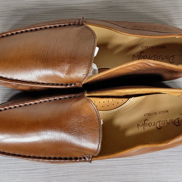 Dino Draghi Slip On Loafers Cognac Leather Size 12 - Picture 8 of 13